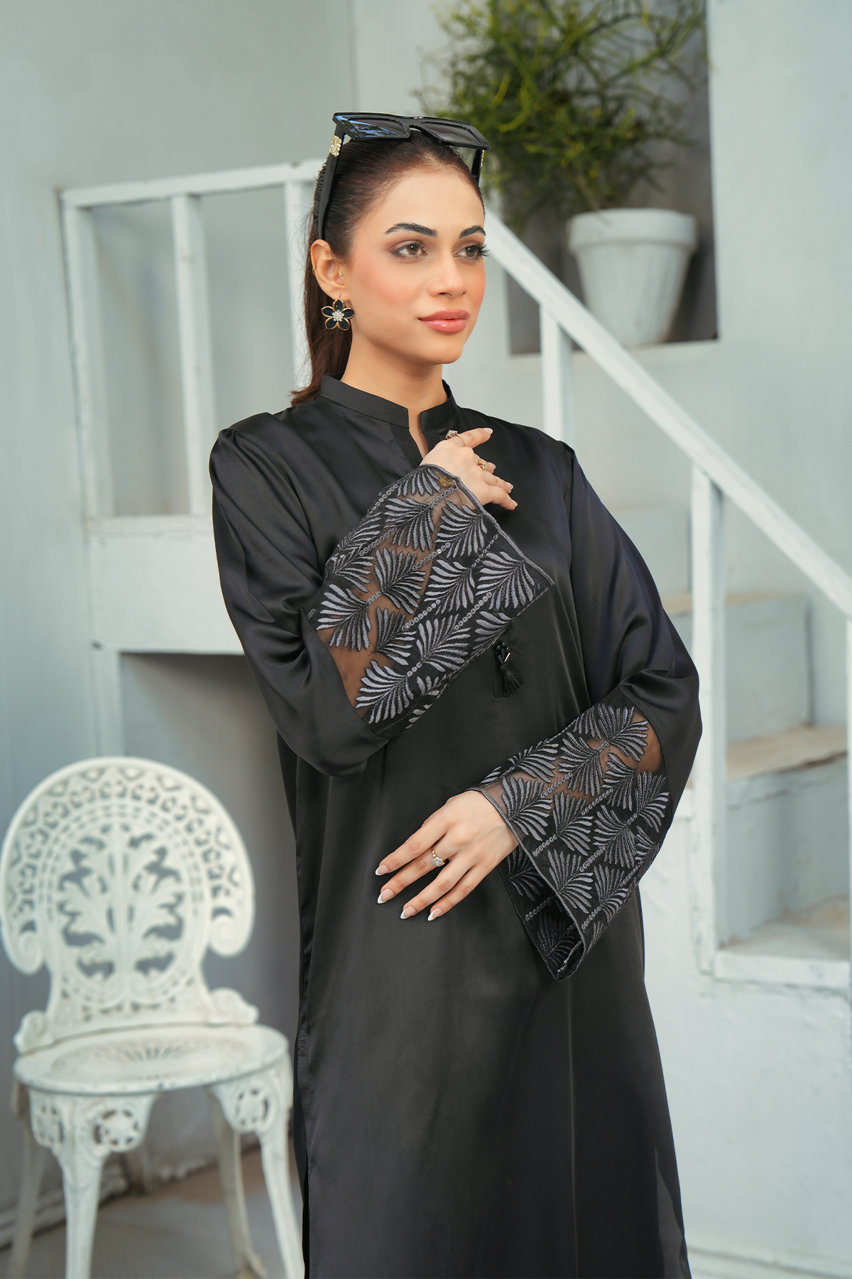 Premium Black Solid 2-Piece Shirt & Trouser Set
