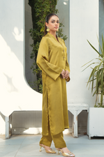 Olive Solid 2-Piece Shirt & Trouser Set