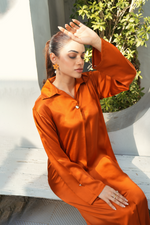 Gold Mustard Solid 2-Piece Shirt & Trouser Set