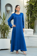 Sapphire Blue Solid 2-Piece Shirt & Trouser Set