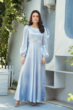 Silver Blue Solid 2-Piece Maxxi & Trouser Set