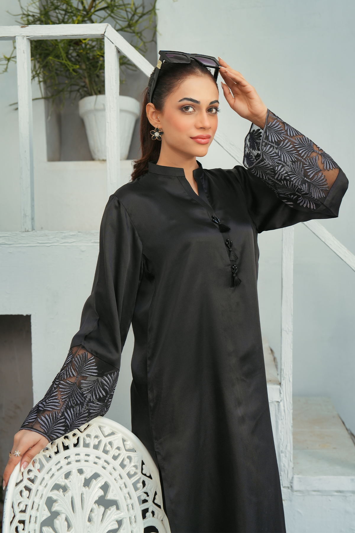 Premium Black Solid 2-Piece Shirt & Trouser Set
