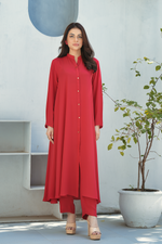 Maroon Solid 2-PC Frock