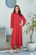 Maroon Solid 2-PC Frock