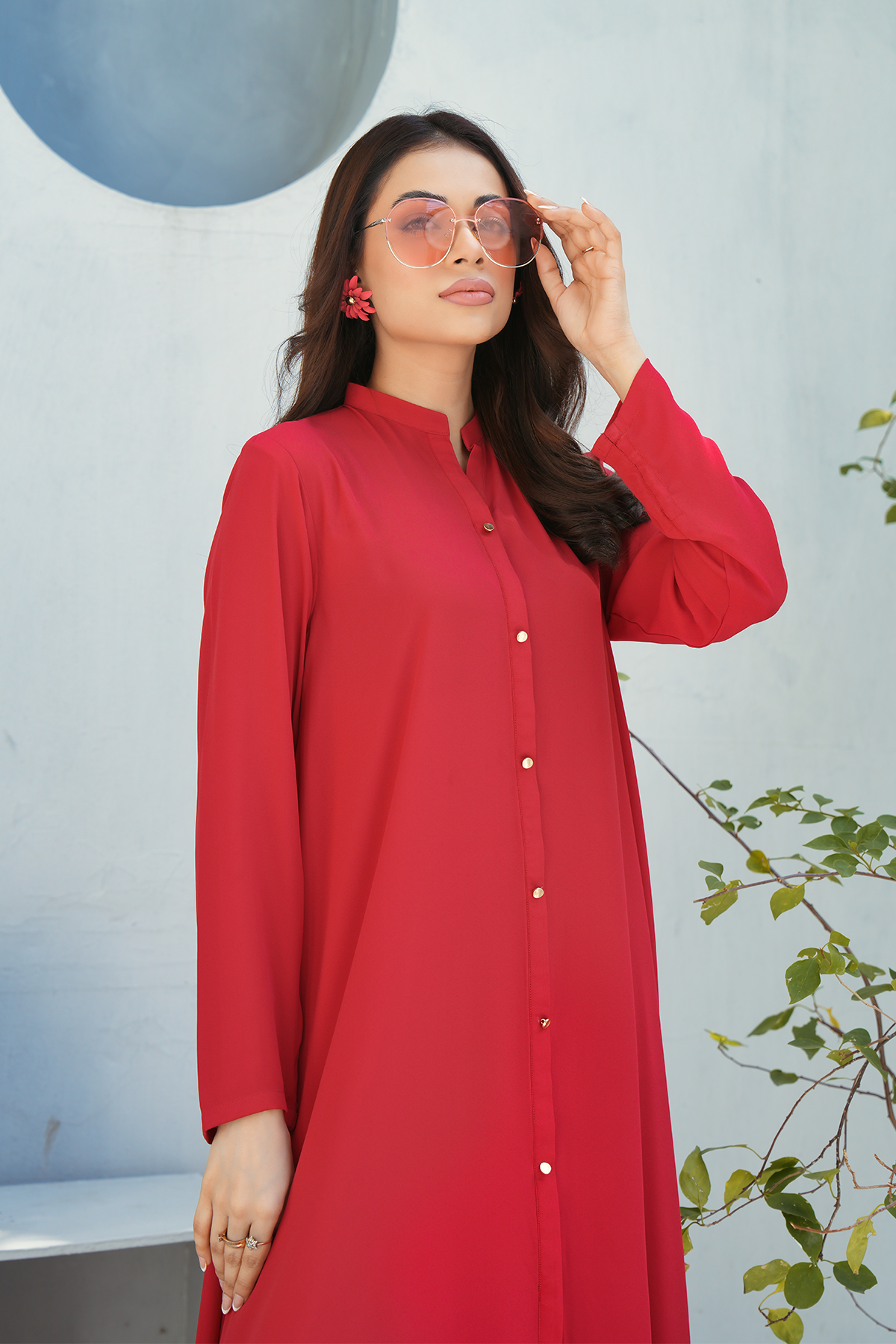 Maroon Solid 2-PC Frock