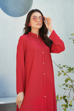 Maroon Solid 2-PC Frock