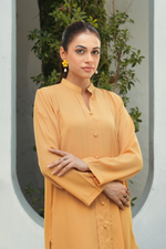 Beige Solid 2-Piece Shirt & Trouser Set