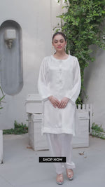 Egg White Solid 2-Piece Shirt & Trouser Set