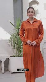 Gold Mustard Solid 2-Piece Shirt & Trouser Set